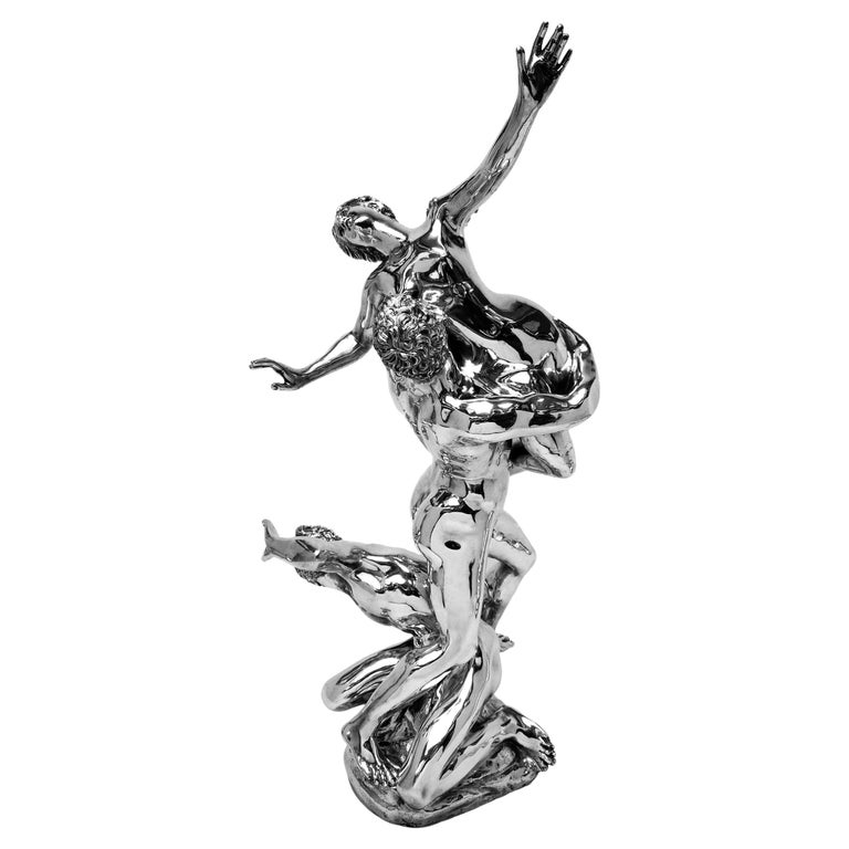 Solid Silver Sculpture - Abduction of a Sabine Woman After Giambologna Classic