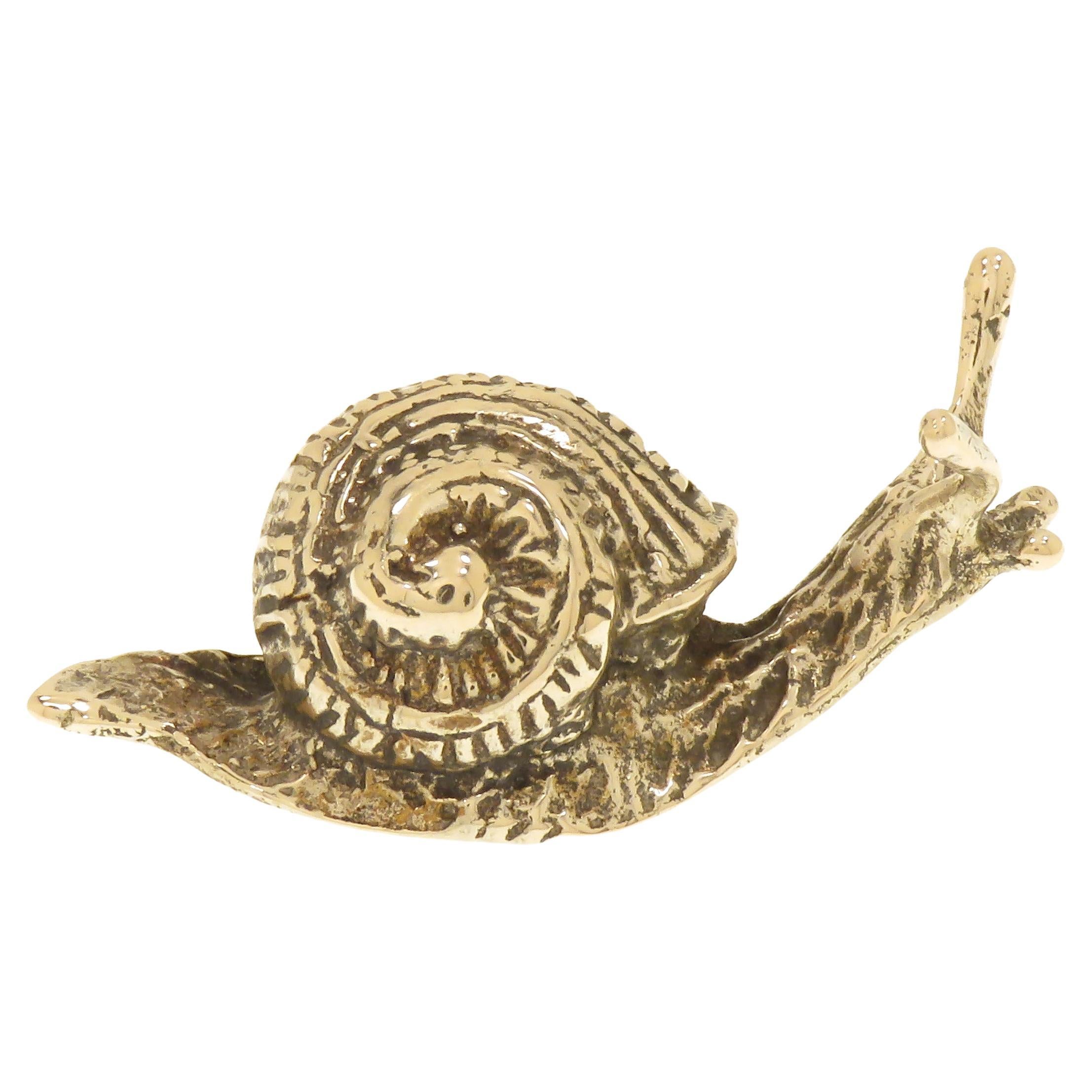 Solid Silver Snail Figurine Vintage 1970s Made in Italy For Sale
