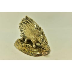 Solid Silver Spade Holder Depicting a Sheffield Porcupine