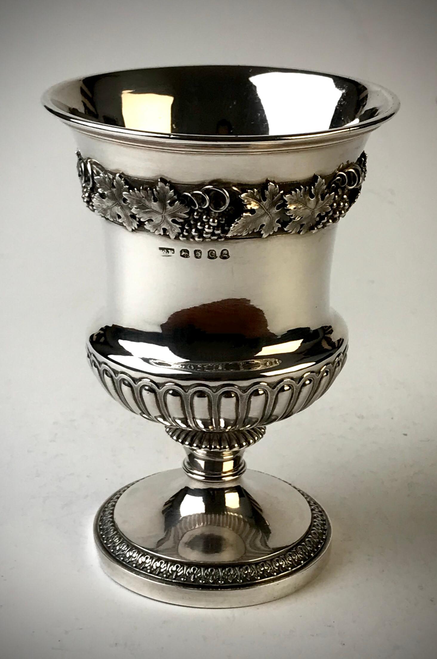 Solid Silver Sterling Georgian Wine Goblet London 1818 William Eaton For Sale 5