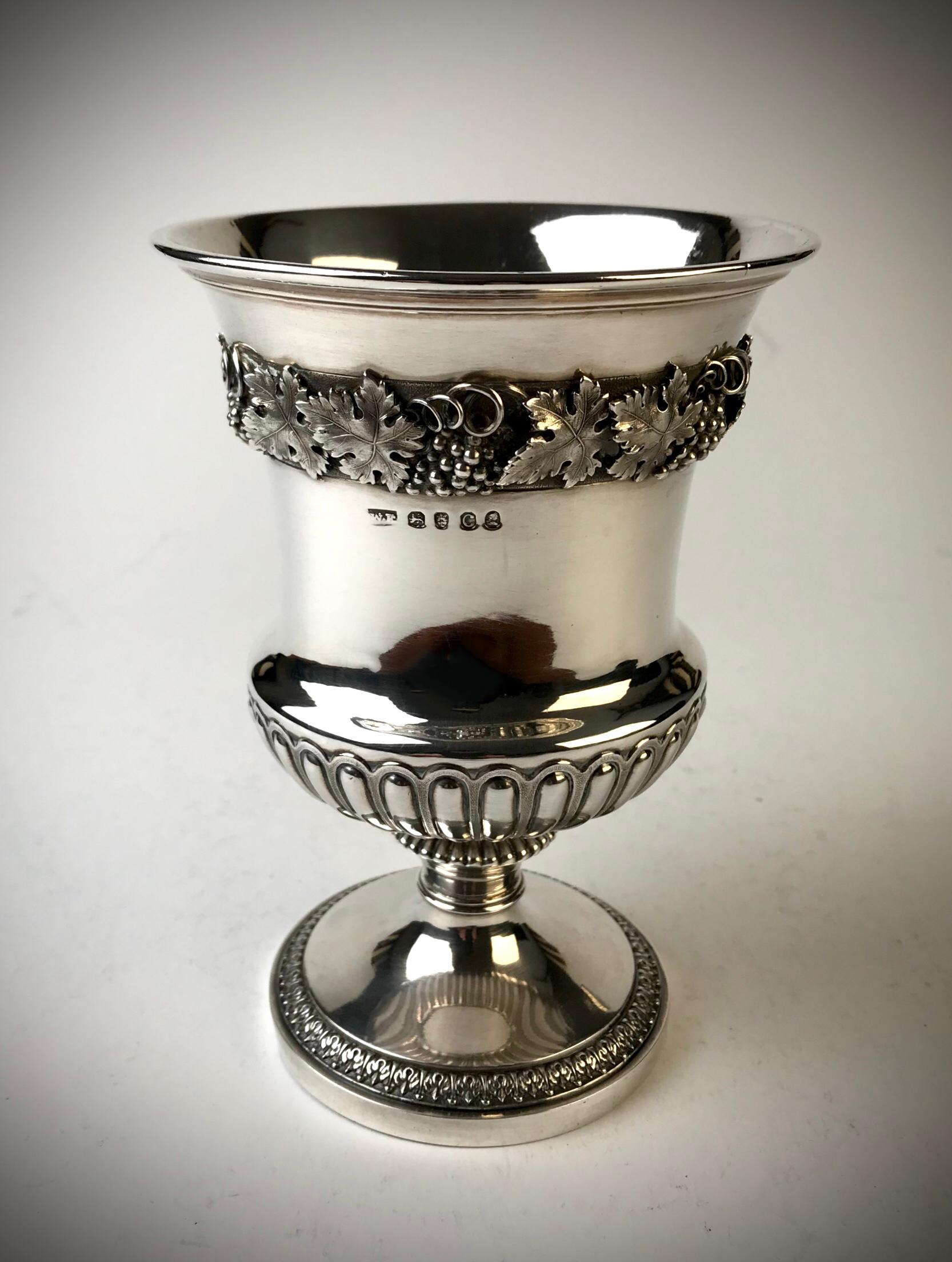 Solid Silver Sterling Georgian Wine Goblet London 1818 William Eaton For Sale 6