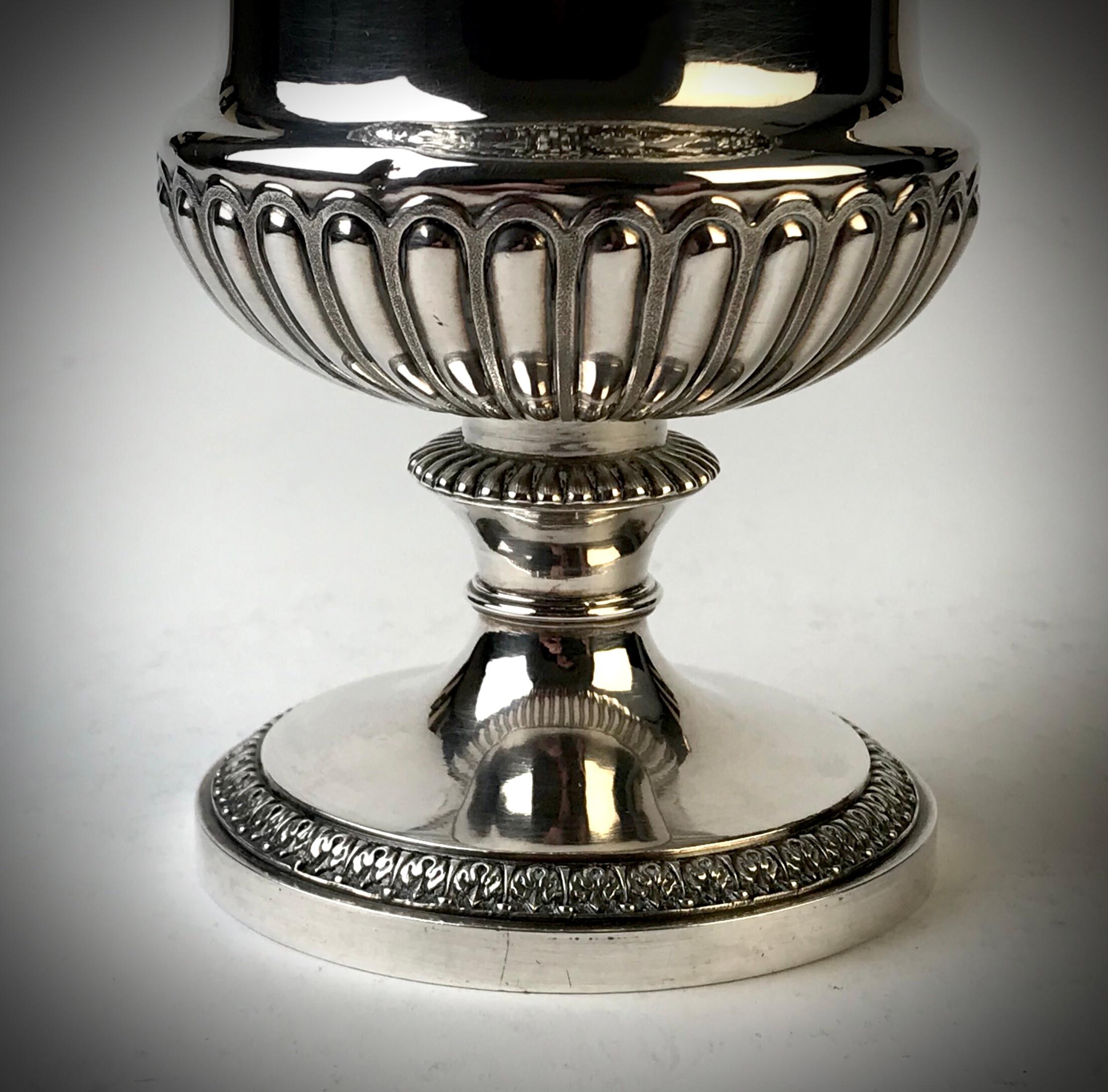 Sterling Silver Solid Silver Sterling Georgian Wine Goblet London 1818 William Eaton For Sale