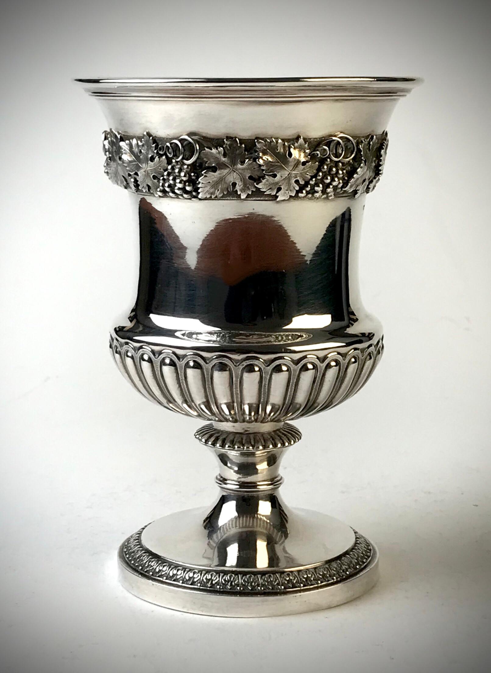 Solid Silver Sterling Georgian Wine Goblet London 1818 William Eaton For Sale 3
