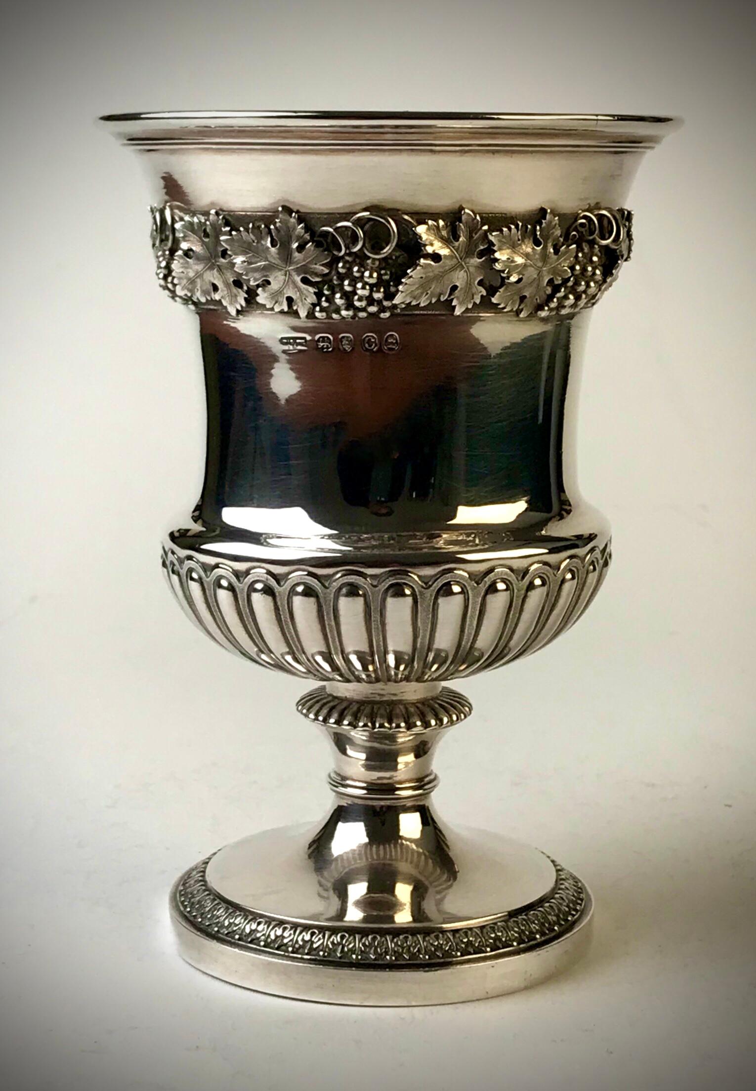 Solid Silver Sterling Georgian Wine Goblet London 1818 William Eaton For Sale 4
