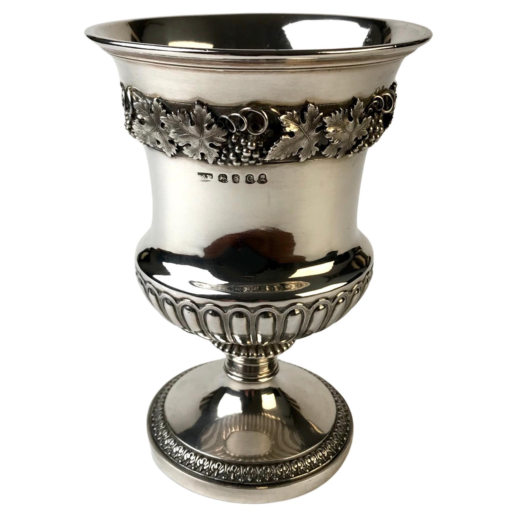 Solid Silver Sterling Georgian Wine Goblet London 1818 William Eaton For Sale