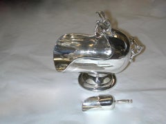 Solid Silver Sugar Scuttle with Scoop, Spanish 1930s
