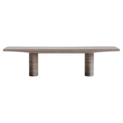 Solid Silver Travertino Abraccio Dining Table 250 by Studio Narra