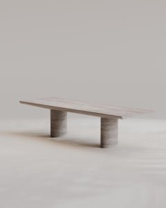 Solid Silver Travertino Abraccio Dining Table 300 by Studio Narra