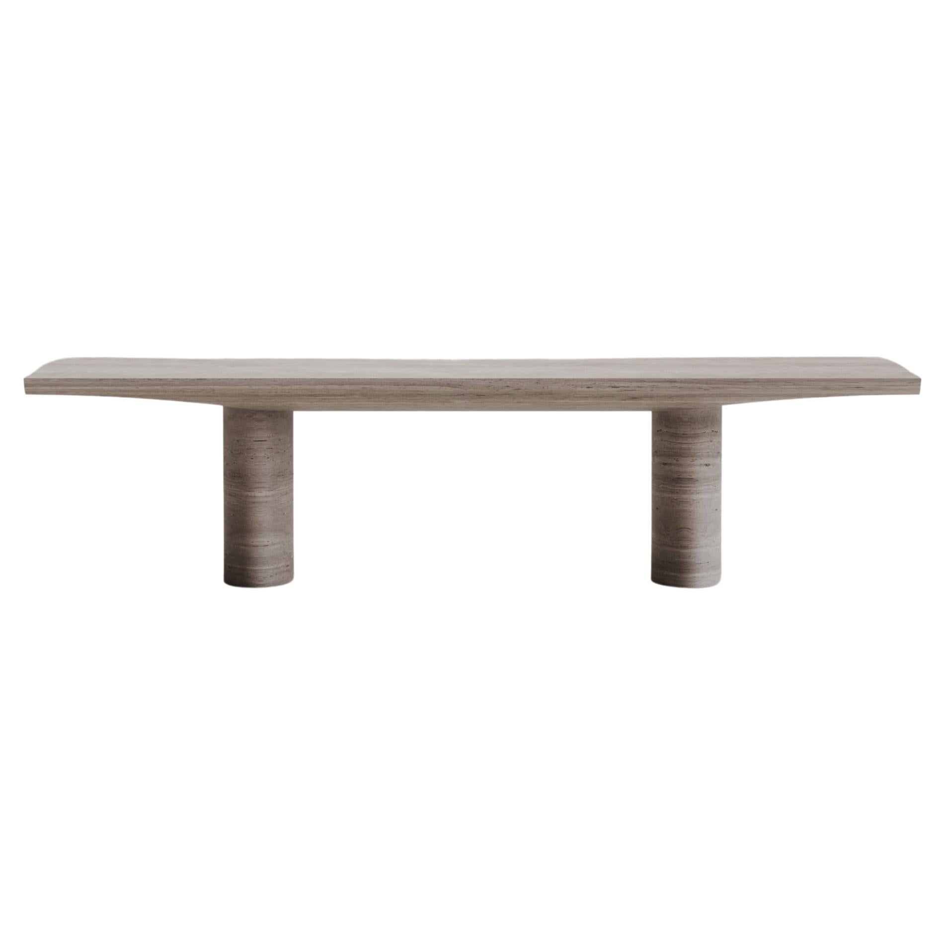 Solid Silver Travertino Abraccio Dining Table 300 by Studio Narra