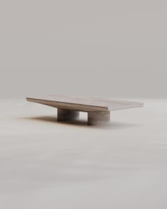 Solid Silver Travertino Abraccio Rectangular Coffee Table 140 by Studio Narra