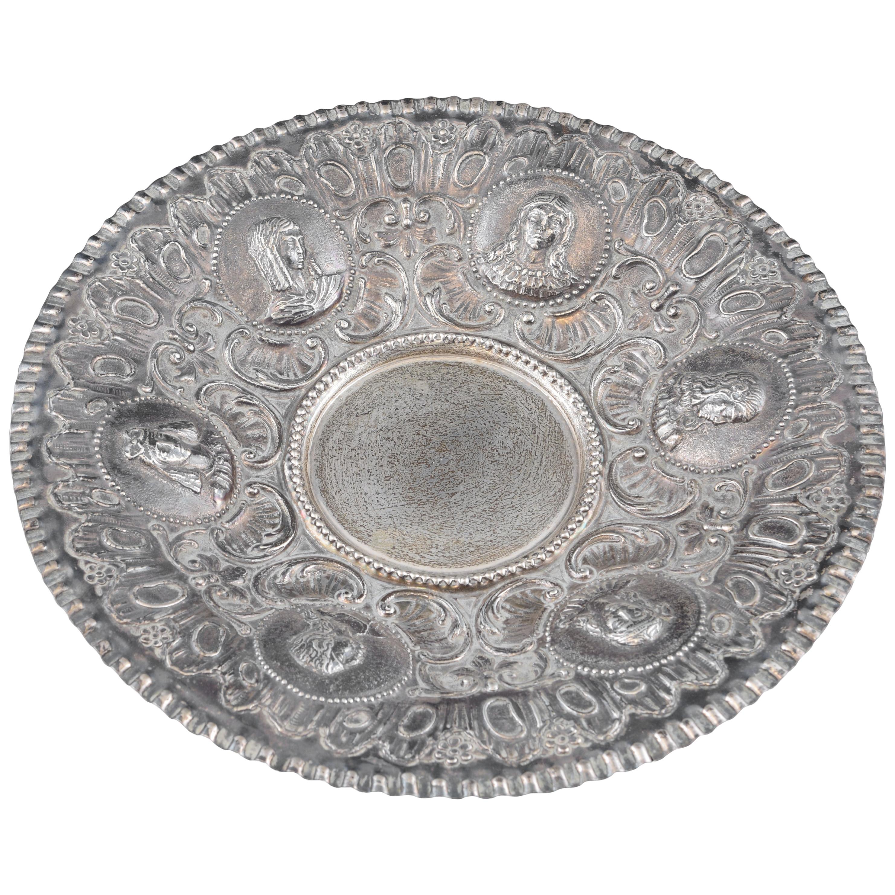 Solid Silver Tray, after 18th Century Models, 20th Century For Sale