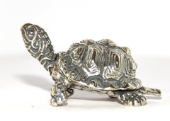 Solid Silver Turtle Figurine Vintage, 1970s