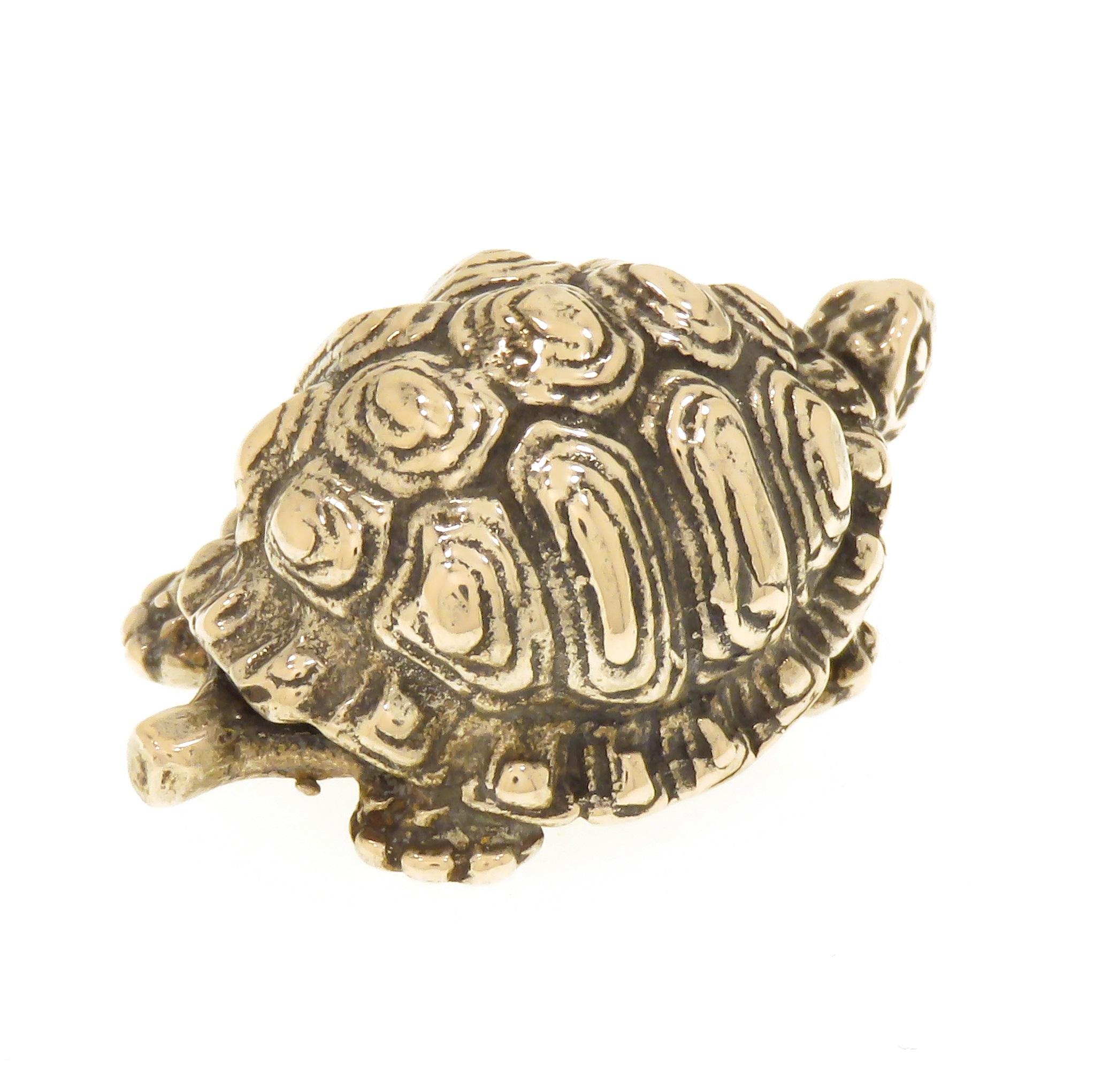 Retro Solid Silver Turtle Figurine Vintage 1970s Made in Italy For Sale