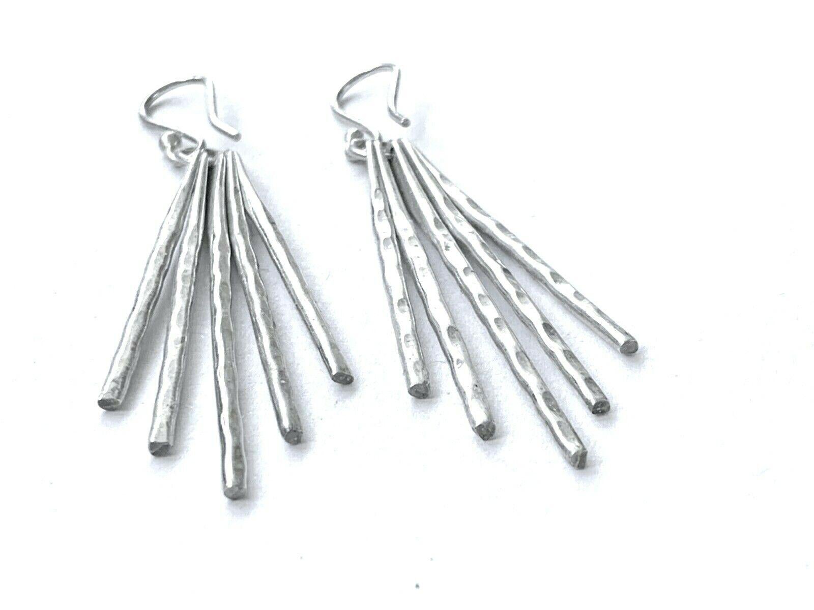 Solid Silver Vintage Artisan Statement Earrings In Good Condition For Sale In London, GB