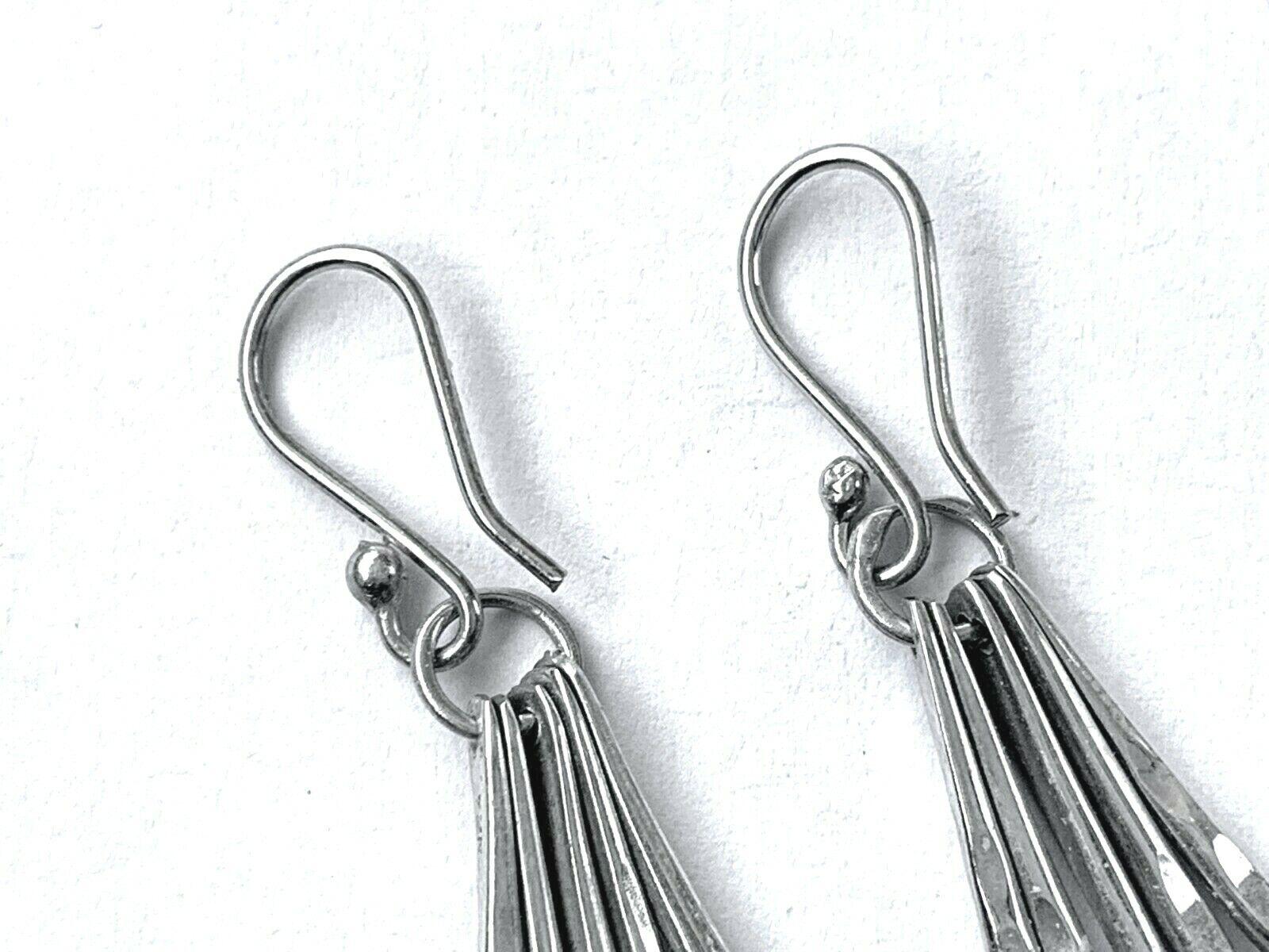 Solid Silver Vintage Artisan Statement Earrings For Sale 1