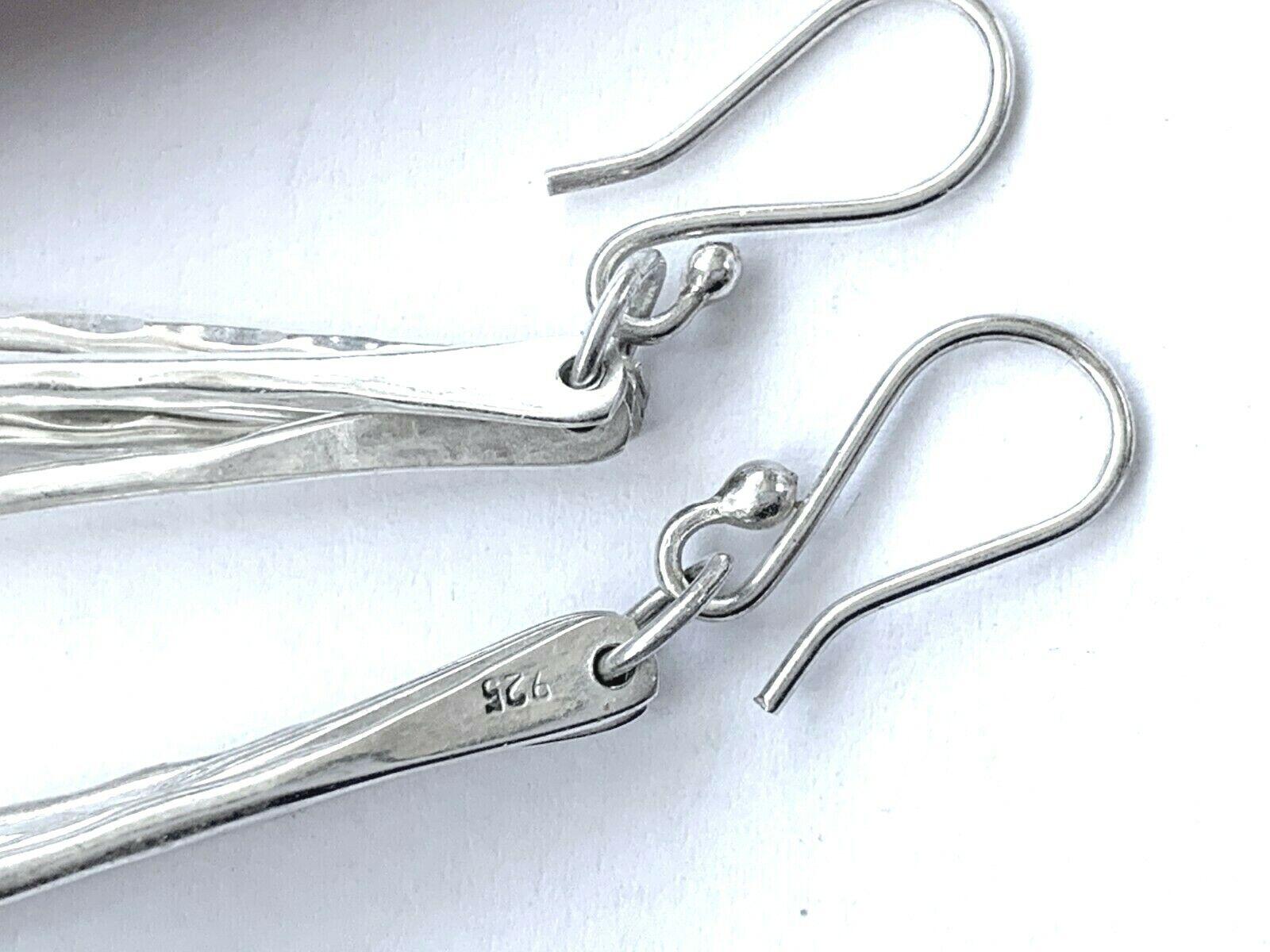 Solid Silver Vintage Artisan Statement Earrings For Sale 3