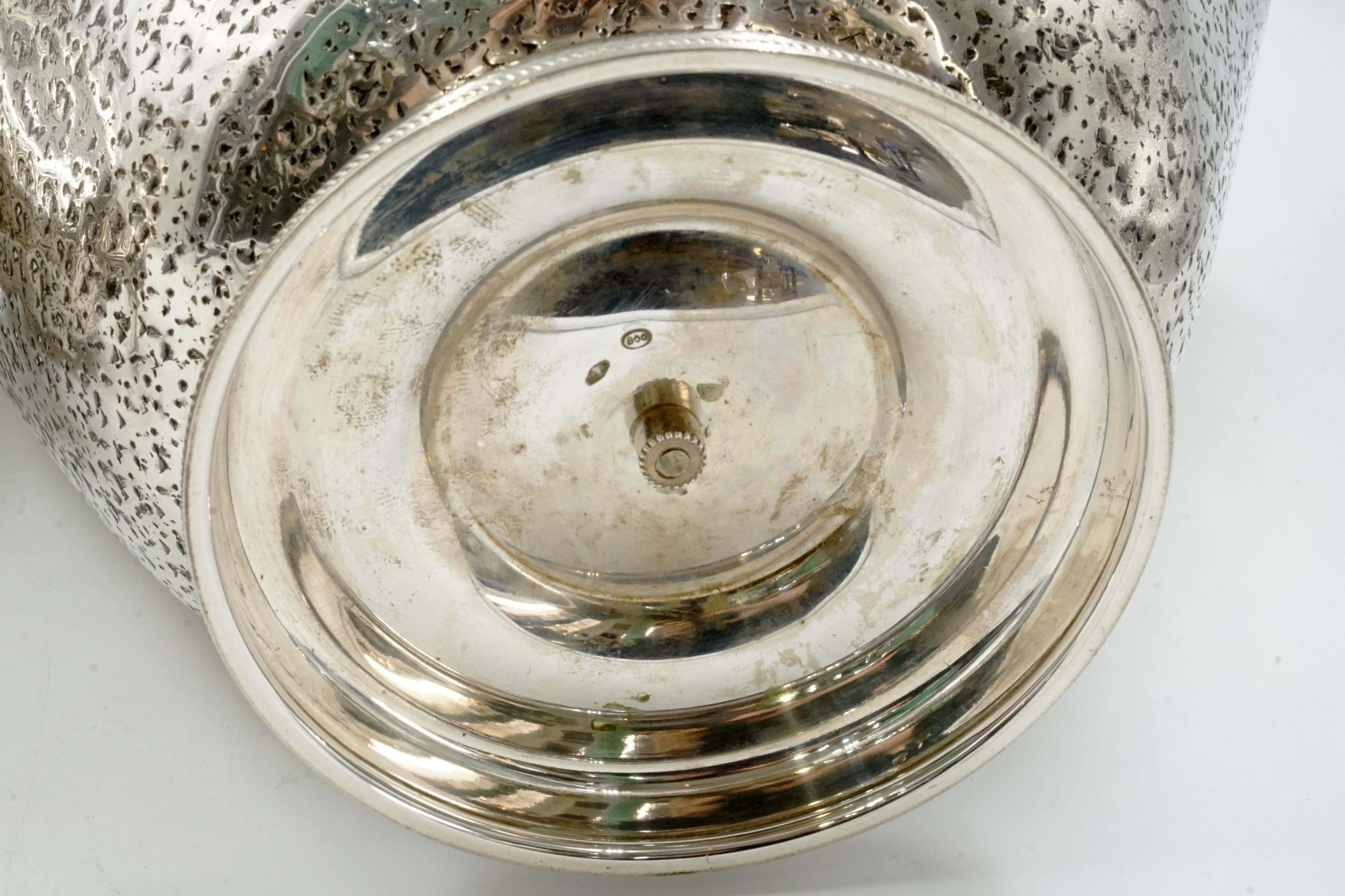 Italienischer Weinkühler und Eiskübel aus massivem Silber aus der Mitte des Jahrhunderts im Angebot 1