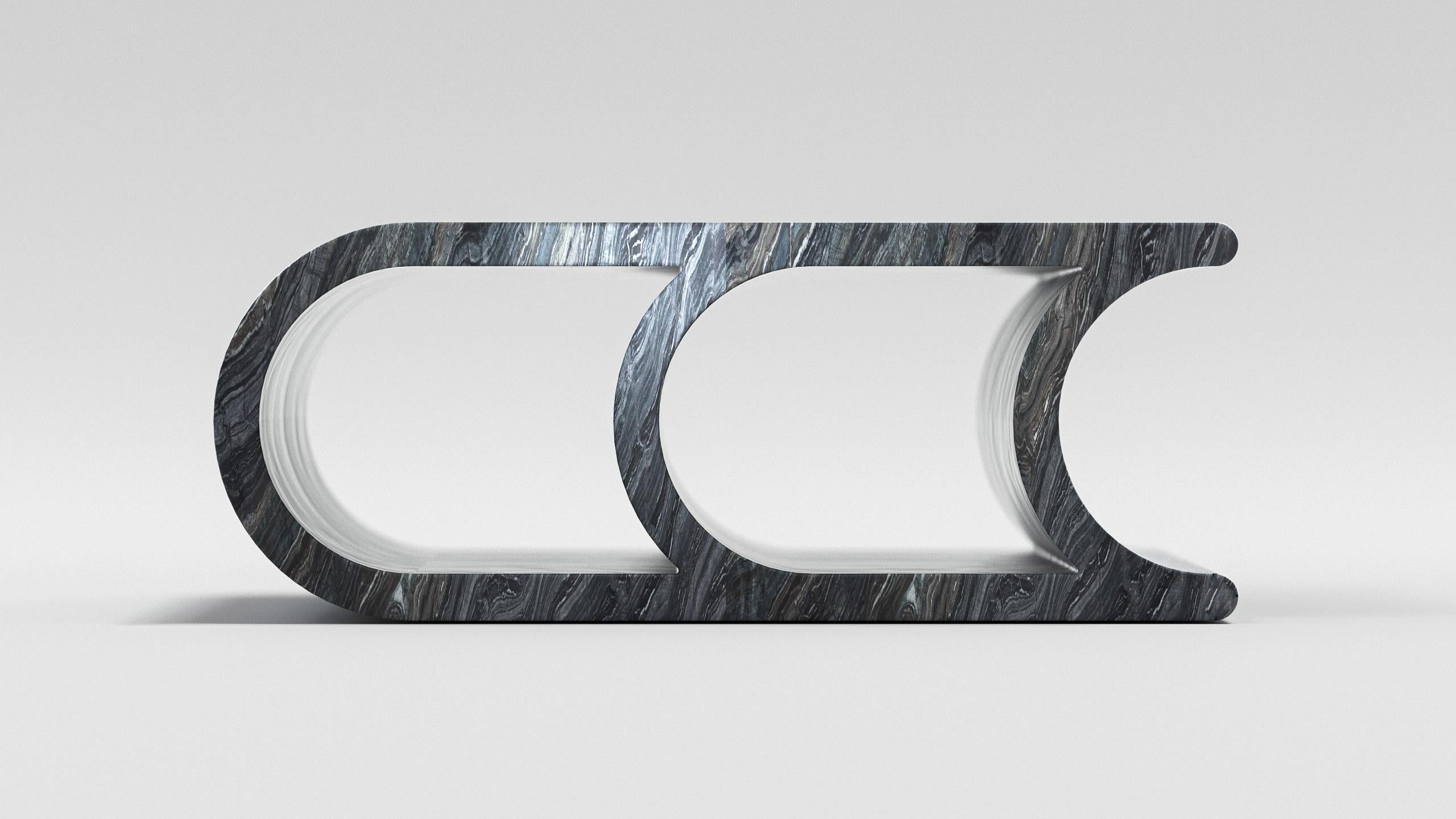 italien Table basse en marbre massif Silverwave Extrude d'Arthur Vallin en vente