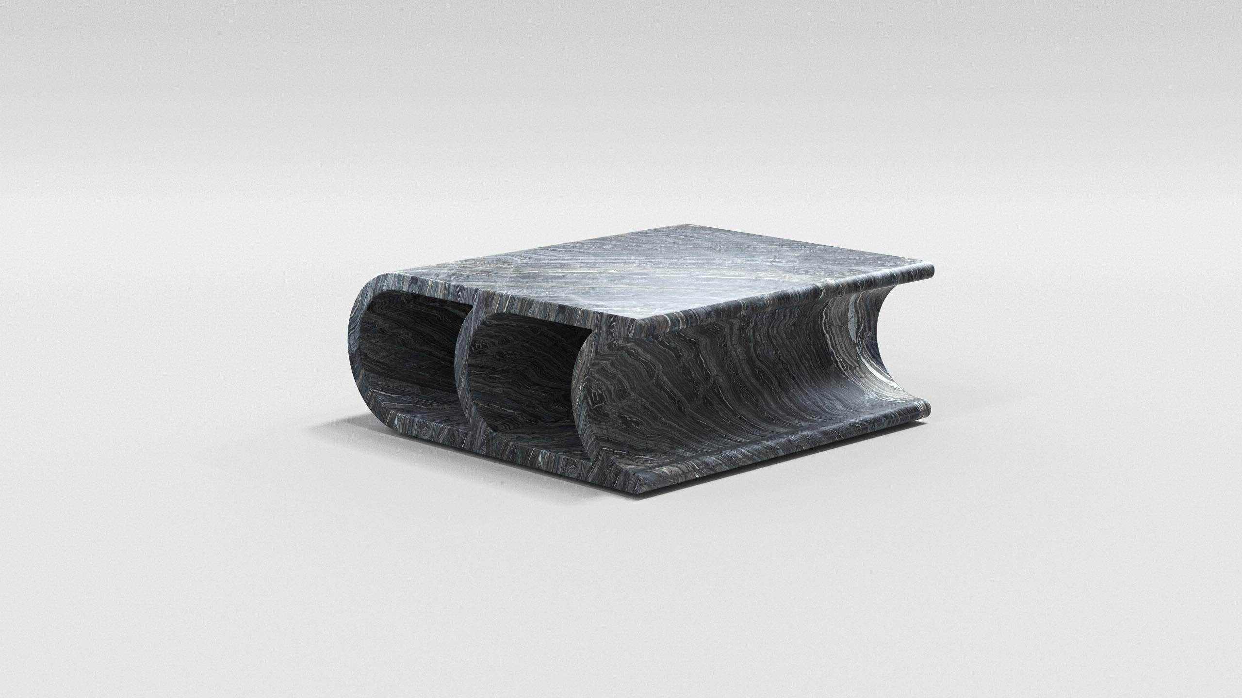 Table basse en marbre massif Silverwave Extrude d'Arthur Vallin en vente 1