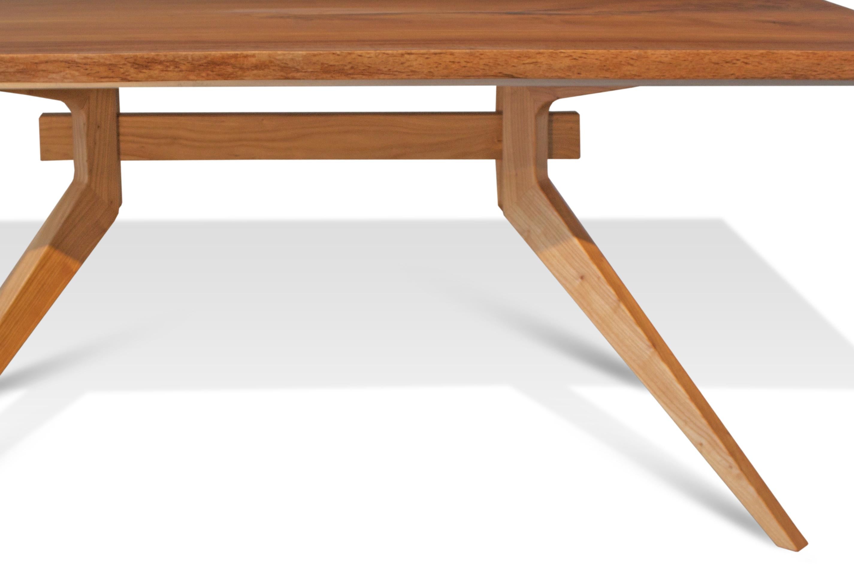 Modern Solid Single Slab Live Edge Dutch Table in Elm by Mark Jupiter For Sale