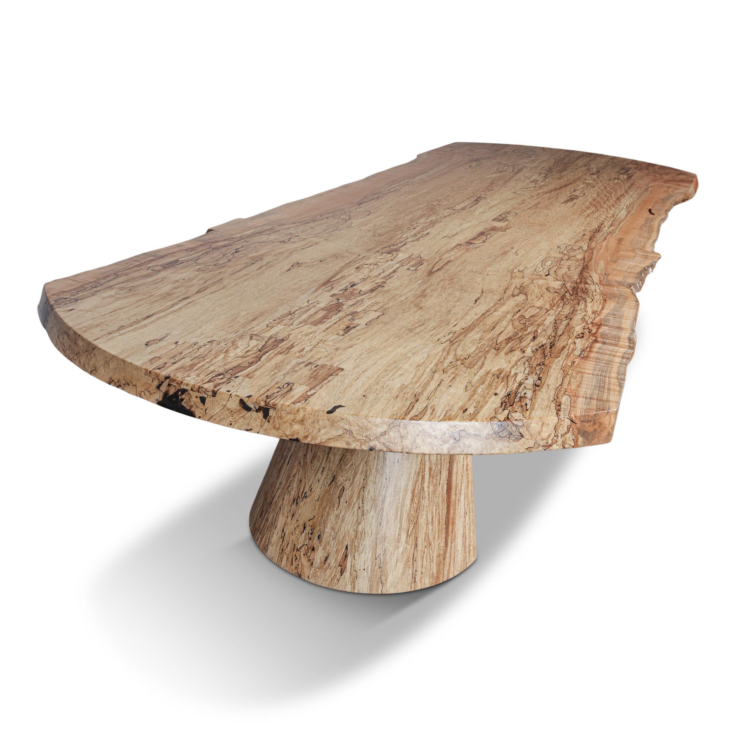 Wood In Stock - Solid Spalted Maple Dining Table - 12 Ft - Cove Base For Sale