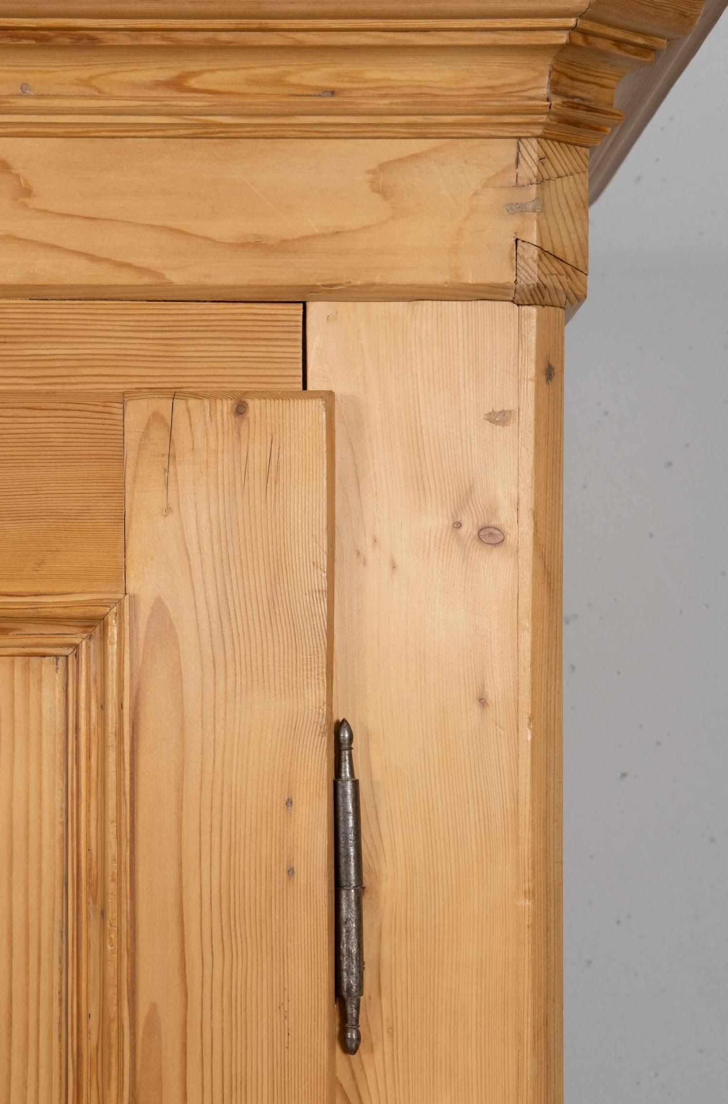Solid Spruce Wardrobe, Engadine, Late 1800 In Excellent Condition For Sale In New York, NY