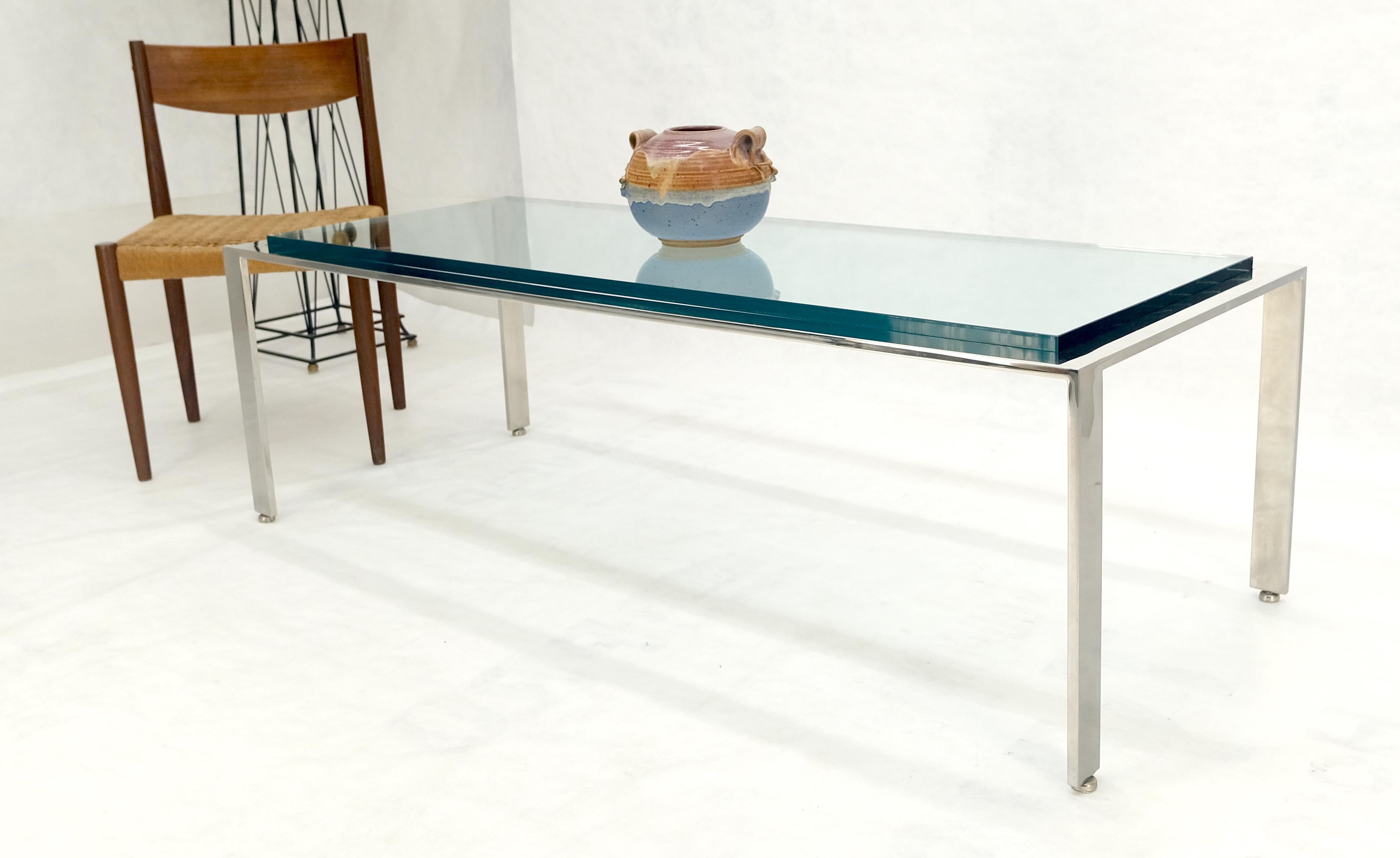 Verre Table basse rectangulaire en verre de 3/4