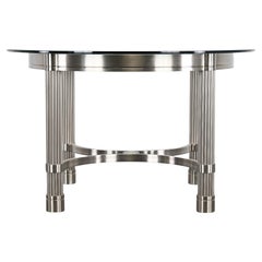 Used Solid Stainless Steel Center or Dining Table by Ron Seff, 1980s