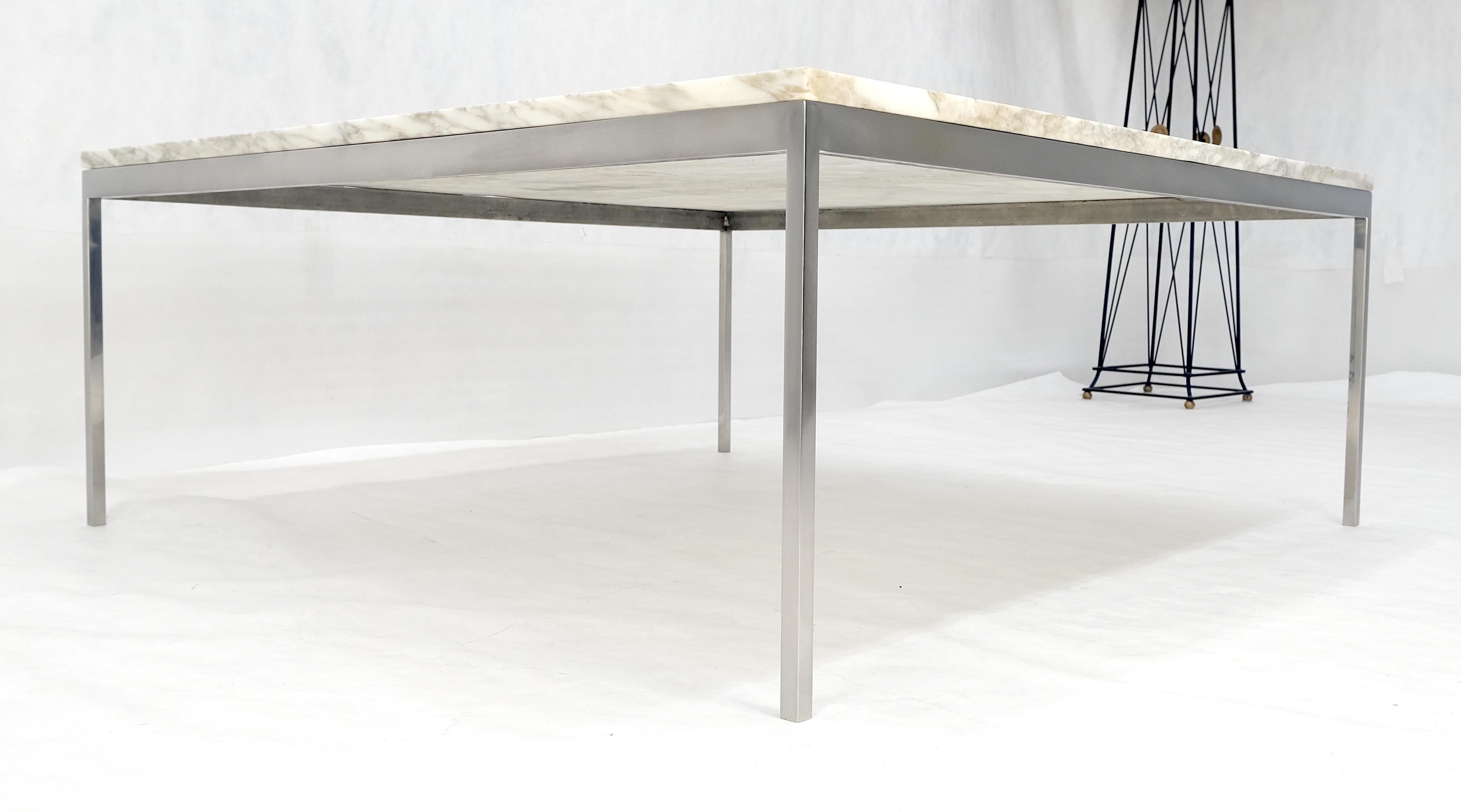 Massiver Edelstahl Marmorplatte 42x42 Quadratisch Mid Century Modern Couchtisch im Angebot 5
