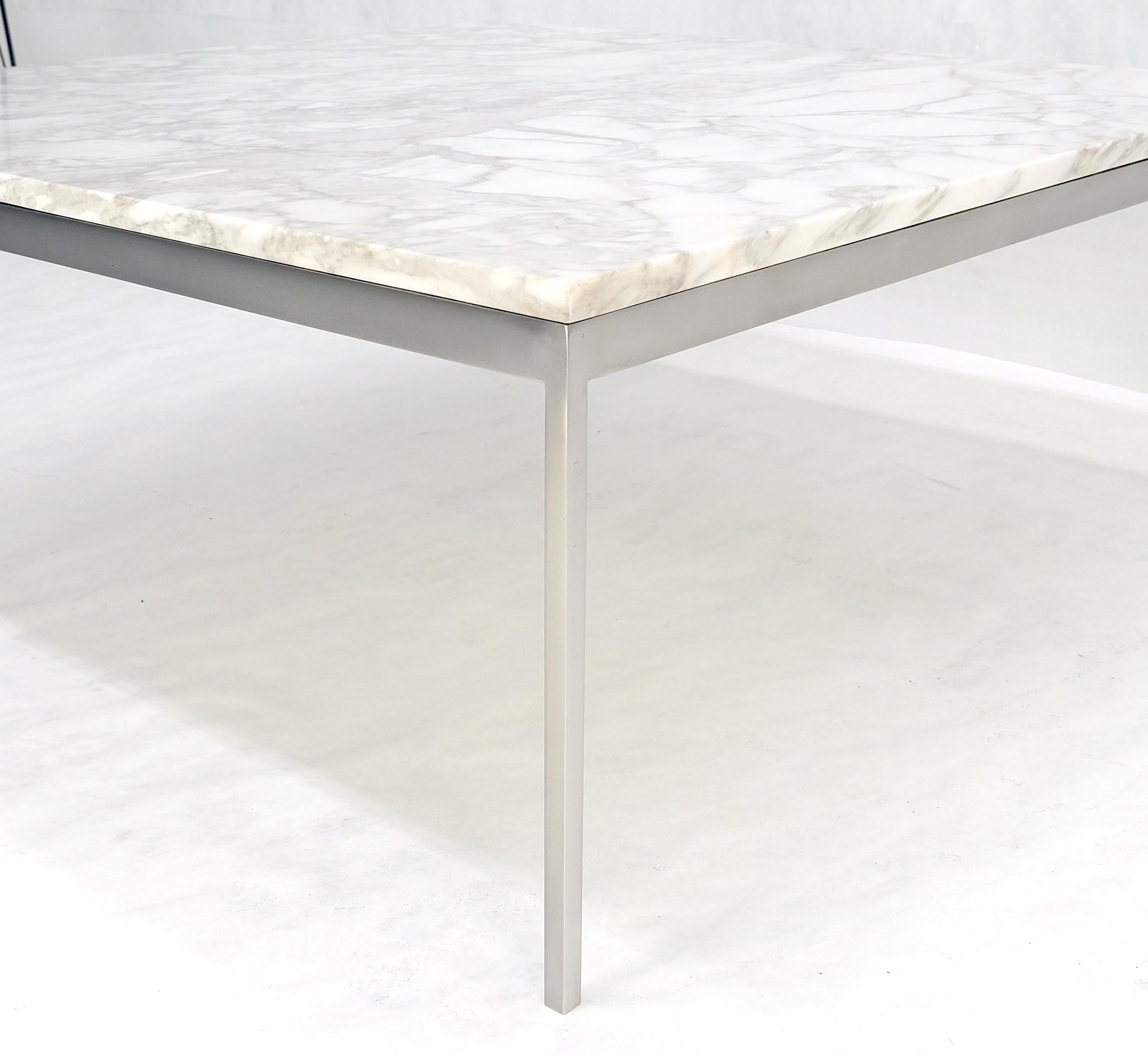 Massiver Edelstahl Marmorplatte 42x42 Quadratisch Mid Century Modern Couchtisch im Angebot 9