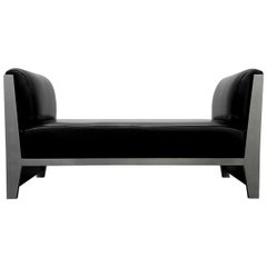 Solid Steel and Leather Bench by Yves Saint Laurent