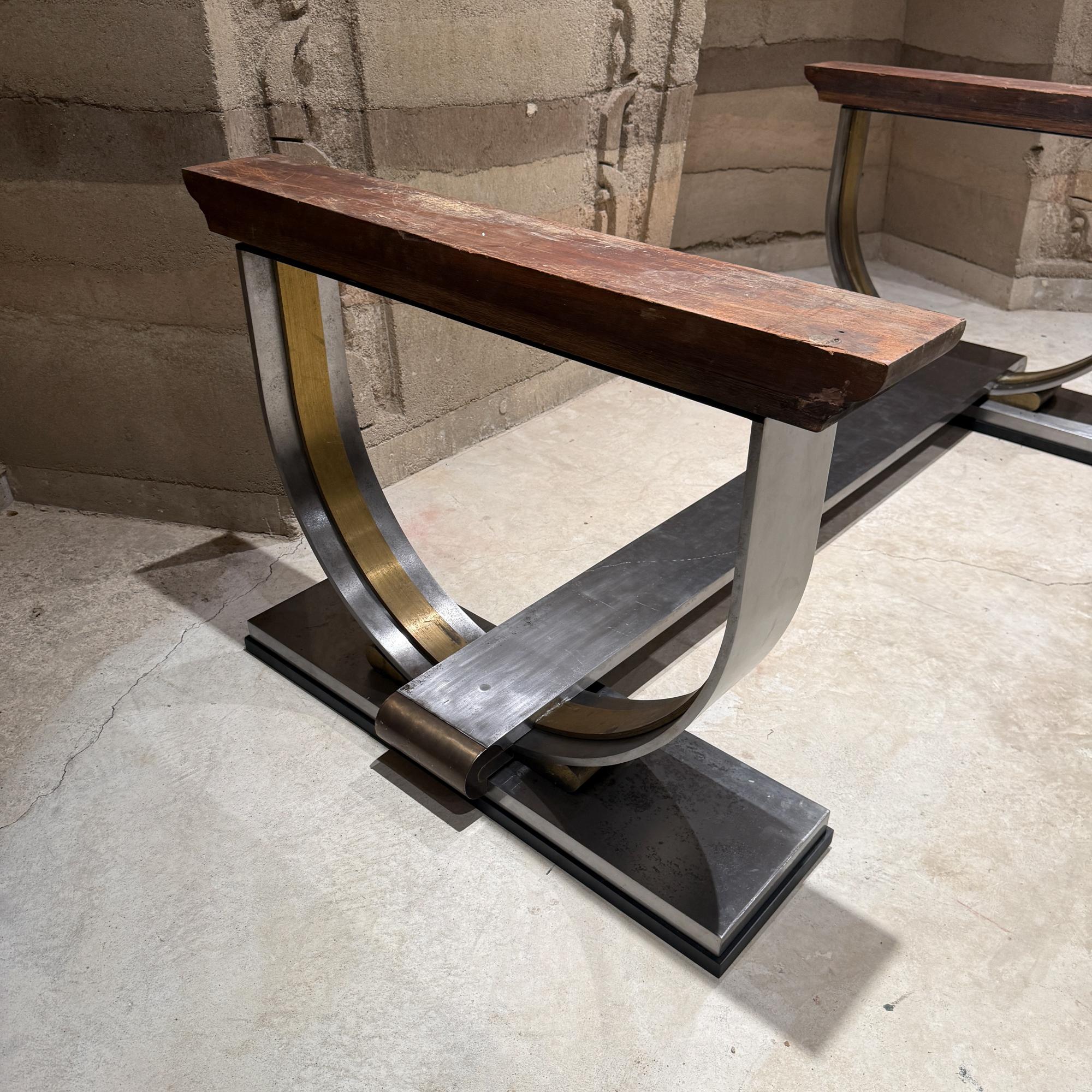 Mid-Century Modern Solid Steel Bronze Table Base Mexico Revival Neoclassical Attributed Arturo Pani For Sale