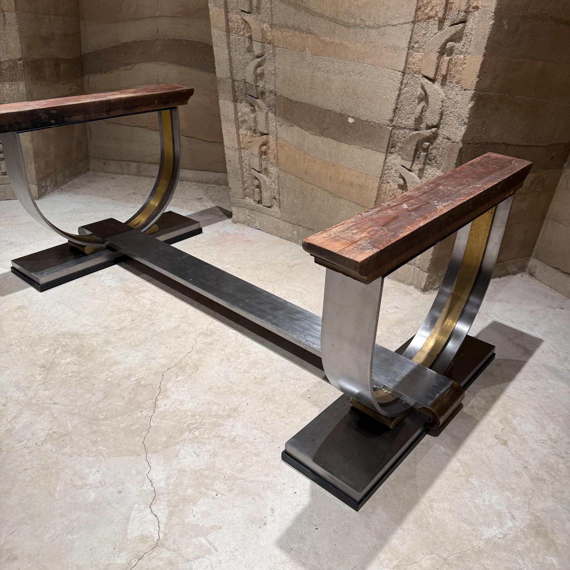 Mexican Solid Steel Bronze Table Base Mexico Revival Neoclassical Attributed Arturo Pani For Sale