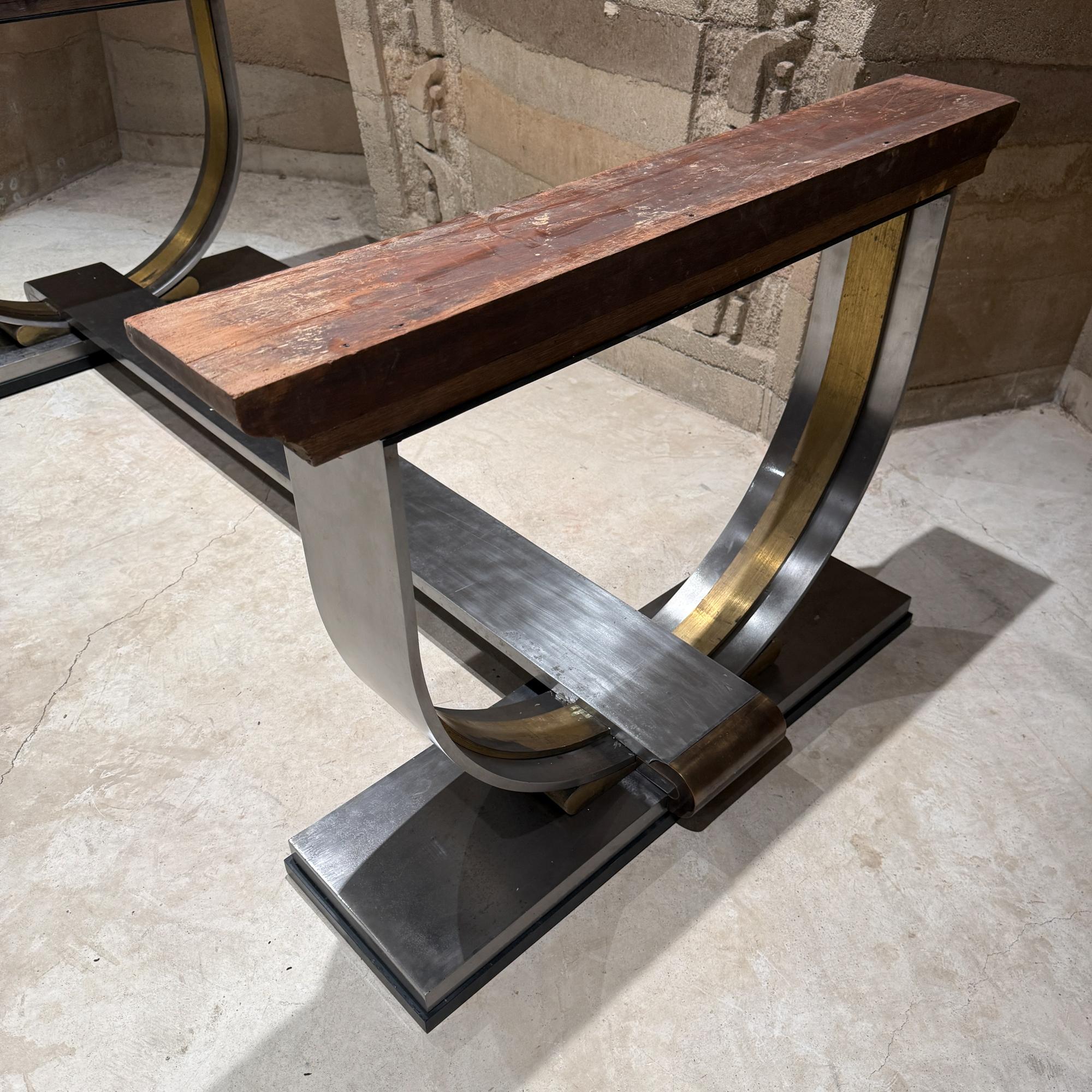 Solid Steel Bronze Table Base Mexico Revival Neoclassical Attributed Arturo Pani In Fair Condition For Sale In Chula Vista, CA