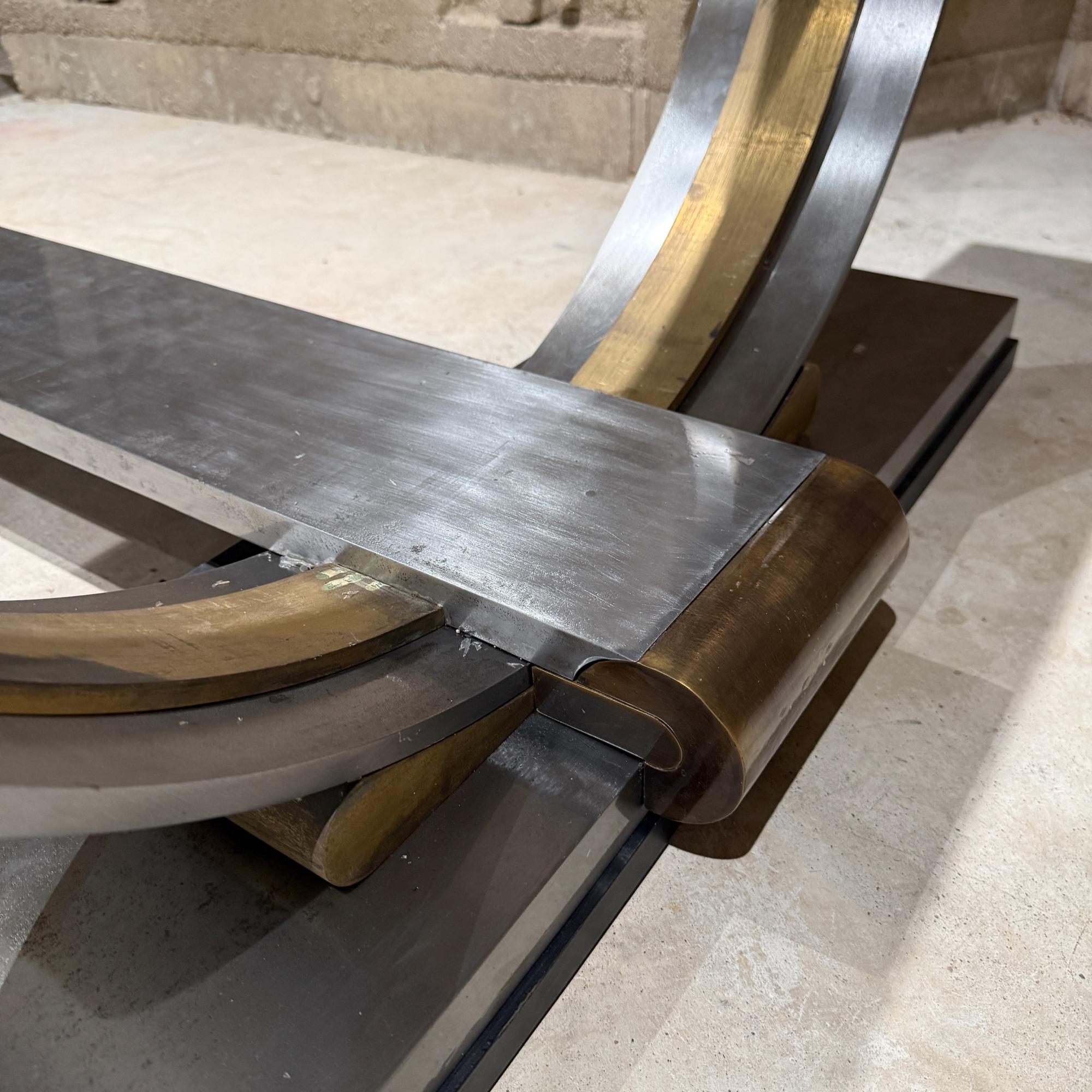 Brass Solid Steel Bronze Table Base Mexico Revival Neoclassical Attributed Arturo Pani For Sale