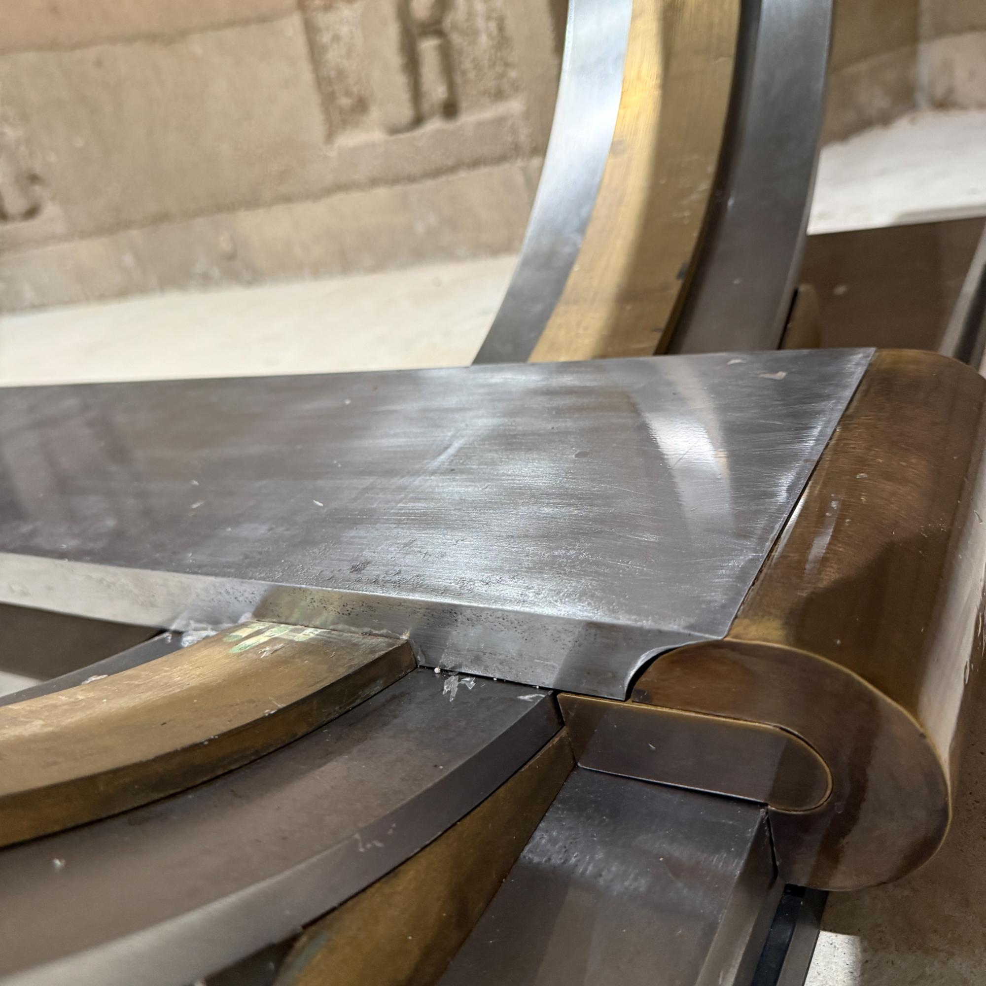 Solid Steel Bronze Table Base Mexico Revival Neoclassical Attributed Arturo Pani For Sale 2