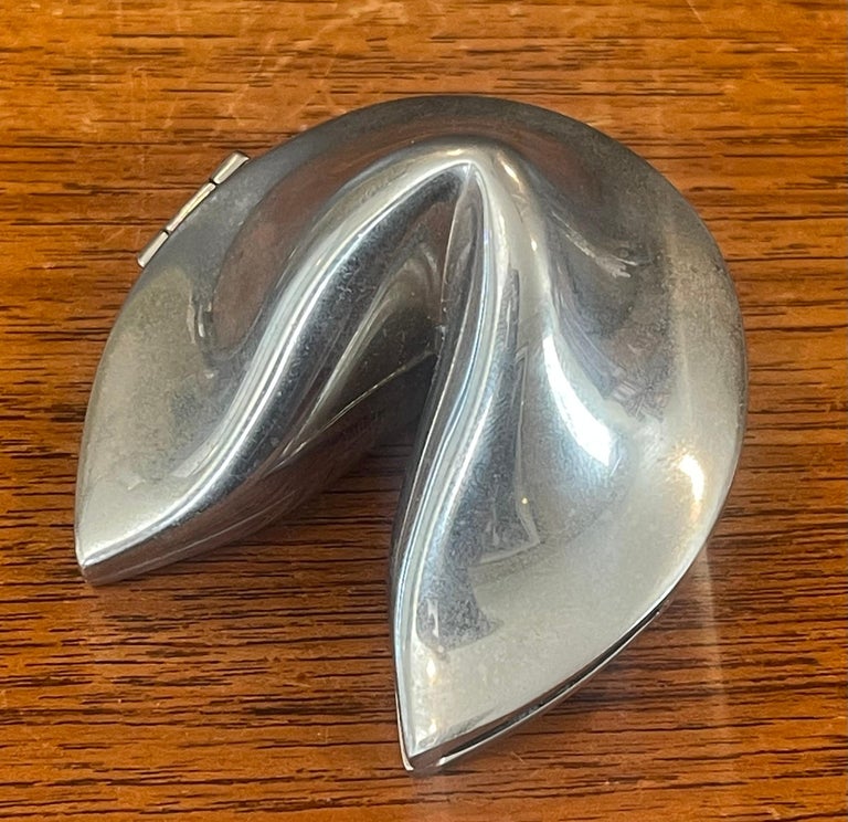 Solid Steel Fortune Cookie Paperweight / Box at 1stDibs