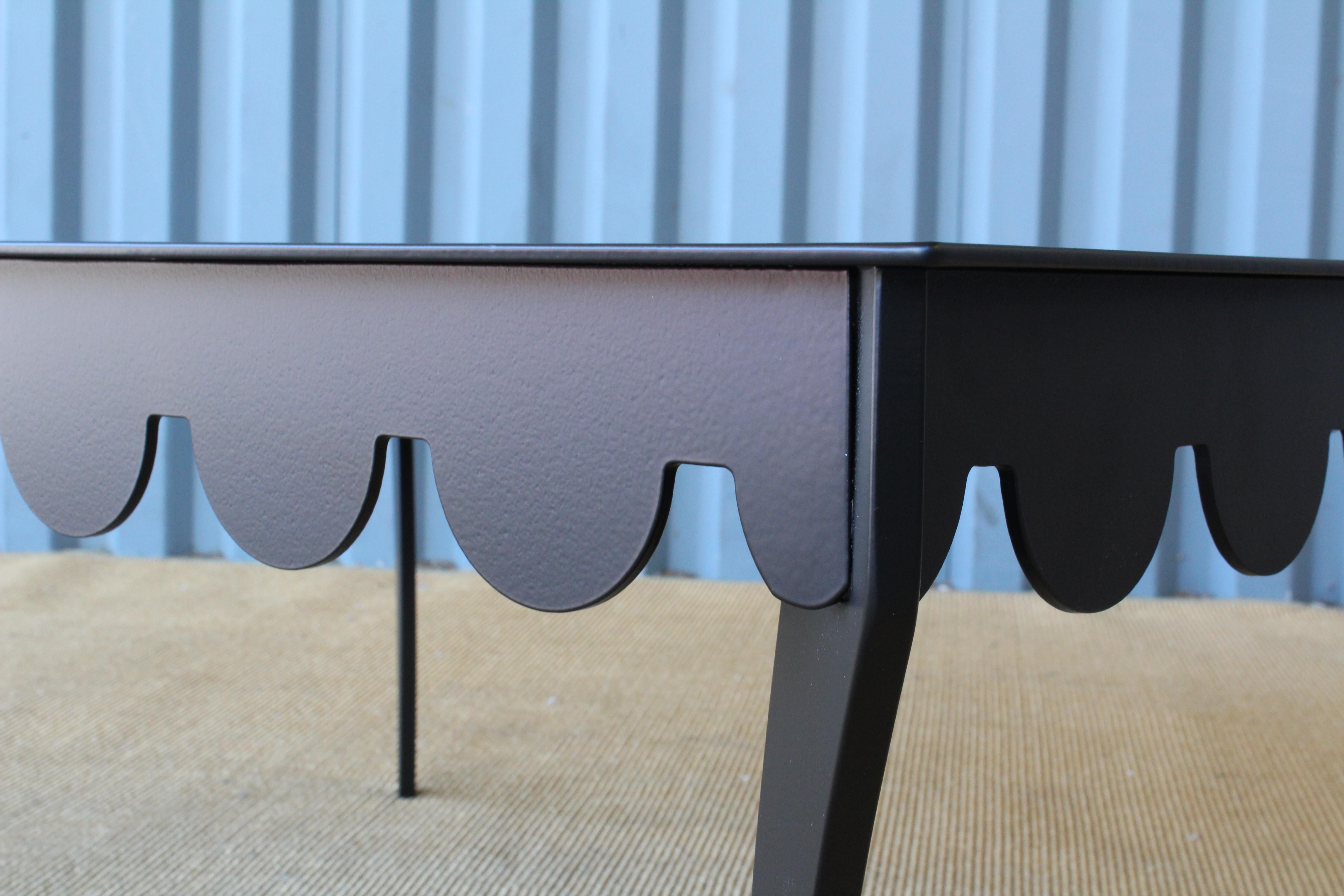 Contemporary Solid Steel Indoor or Outdoor Coffee Table with Klismos Style Legs
