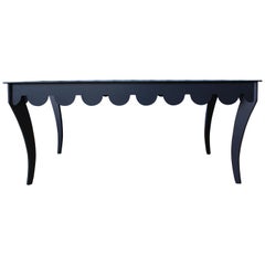 Solid Steel Indoor or Outdoor Coffee Table with Klismos Style Legs