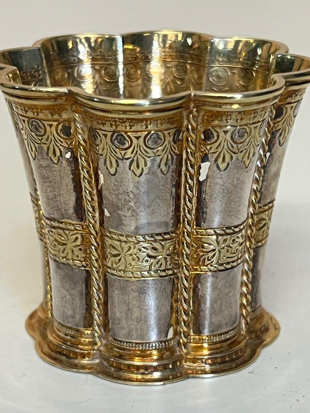 SOLID STERLING SiLVER 1967 DATED FULLY HALLMARKED QUEEN MARGRETHE CUP GOLD GILT For Sale 1