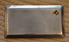 Solid Sterling Silver and Gold Gilt Asprey 1921 Cigarette Case with Belgium Flag
