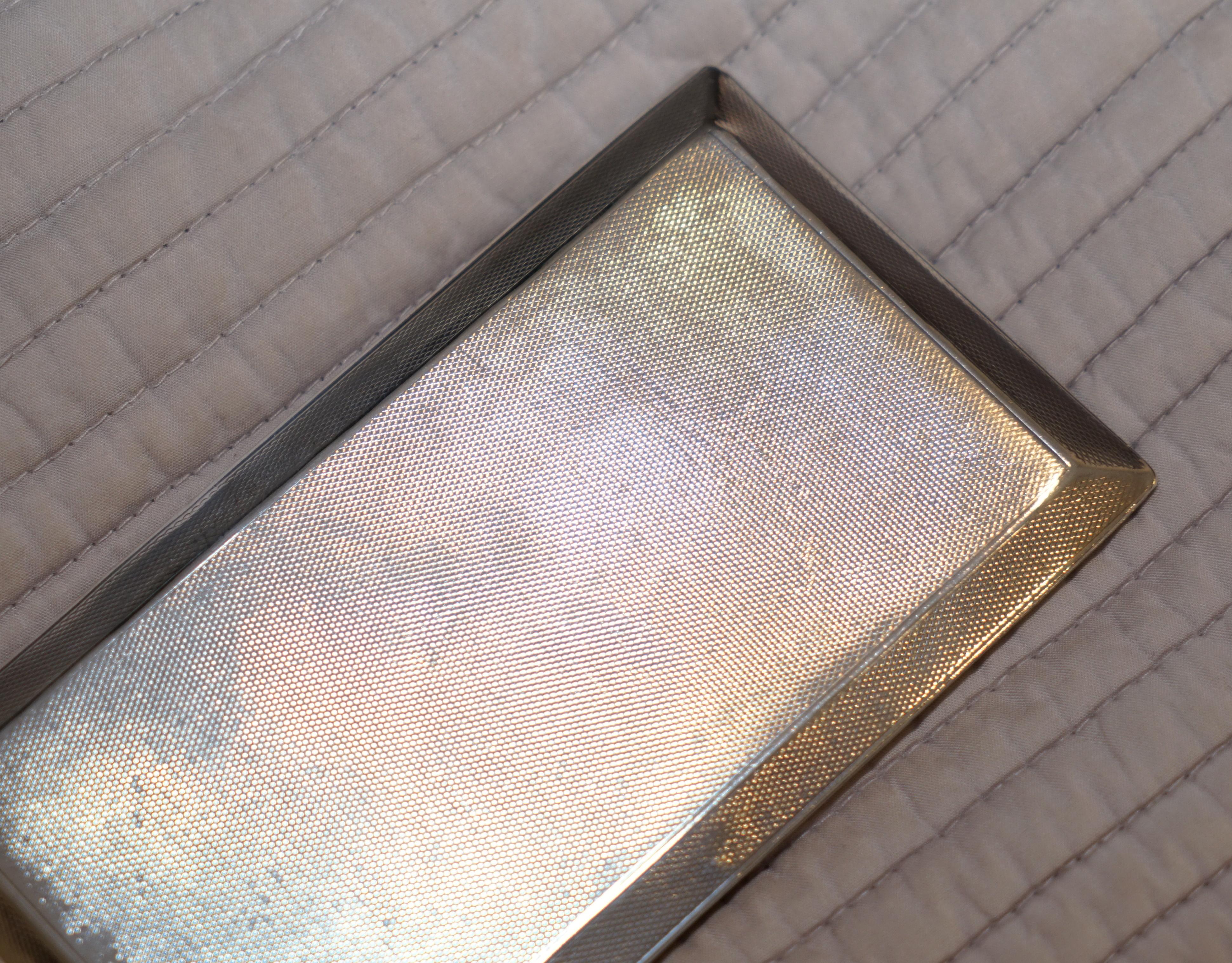 Hand-Crafted Solid Sterling Silver and Gold Gilt Asprey 1921 Cigarette Case with Belgium Flag
