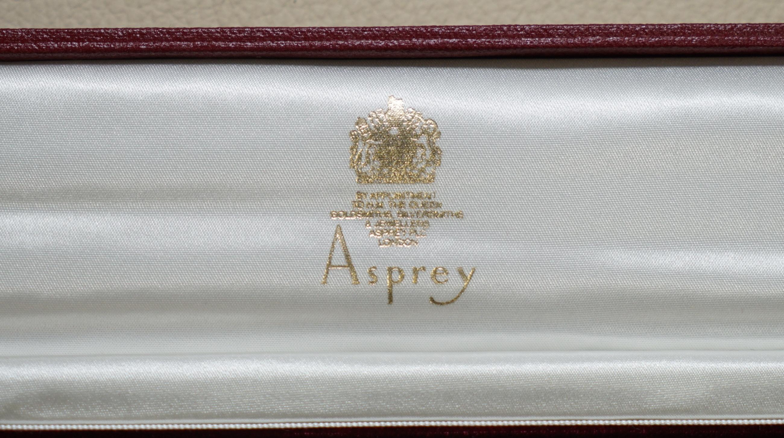 Georgian Solid Sterling Silver Asprey London 1995 Letter Opener in Original Velvet Box