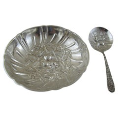 Solid Sterling Silver Conserve Dish & Spoon, Made by Kirk & Son, Maryland