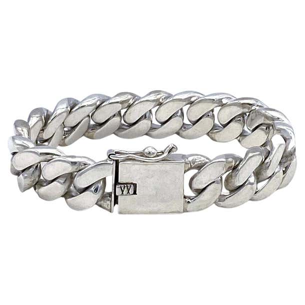 Sterling Silver Cuban Link Band - 8mm Wide Engagement Ring, Solid Silver Men's Or Women's Ring
