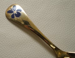 Solid Sterling Silver Gold Gilt Georg Jensen 1977 Denmark Spoon Irish Flower