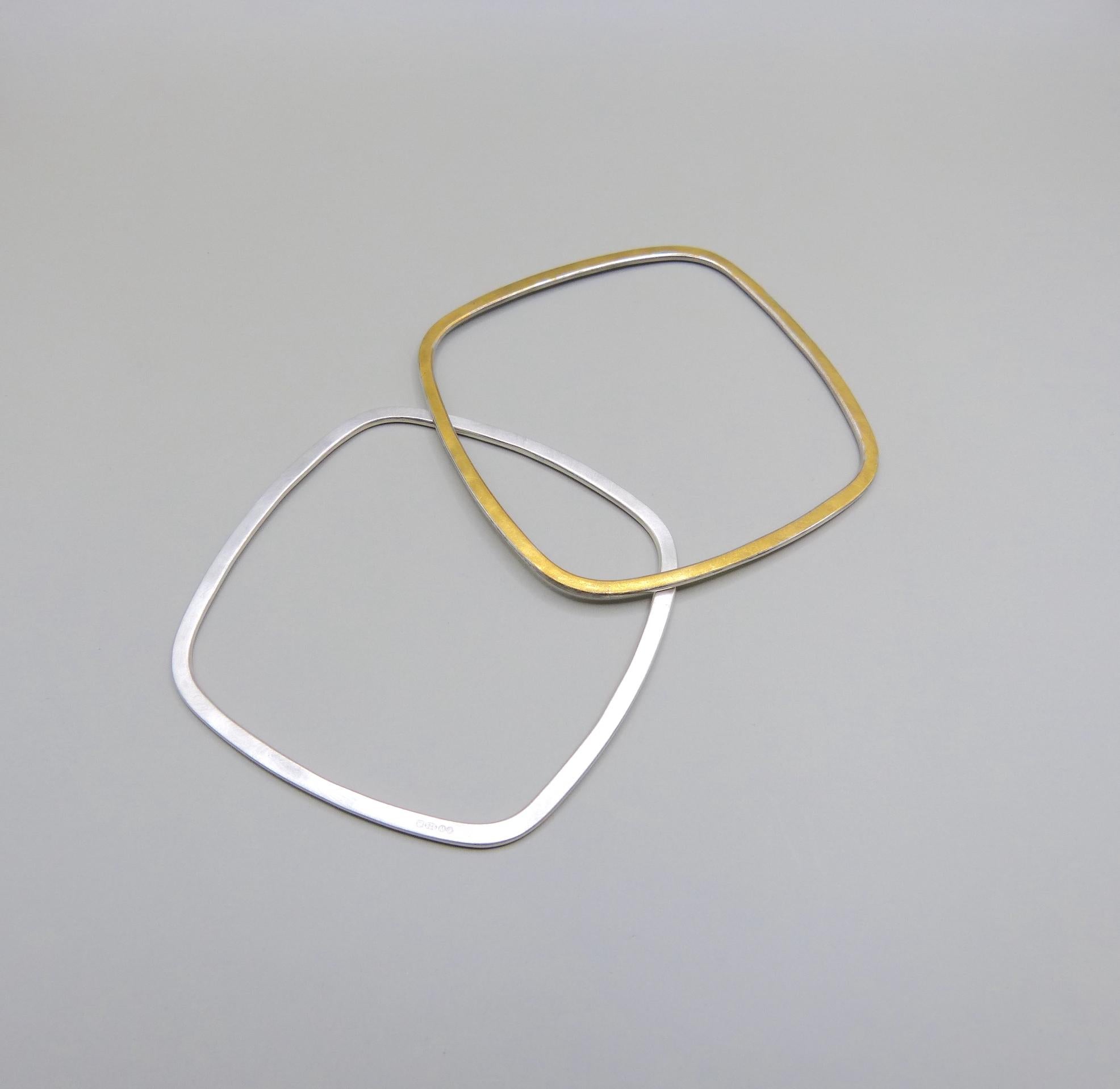 This delicate bangle is perfect for everyday and to wear alone or as a stacker. It is made from recycled sterling silver and is finished in a matte sheen with shiny burnished edges to subtly catch the light when worn.

It is hallmarked at Edinburgh