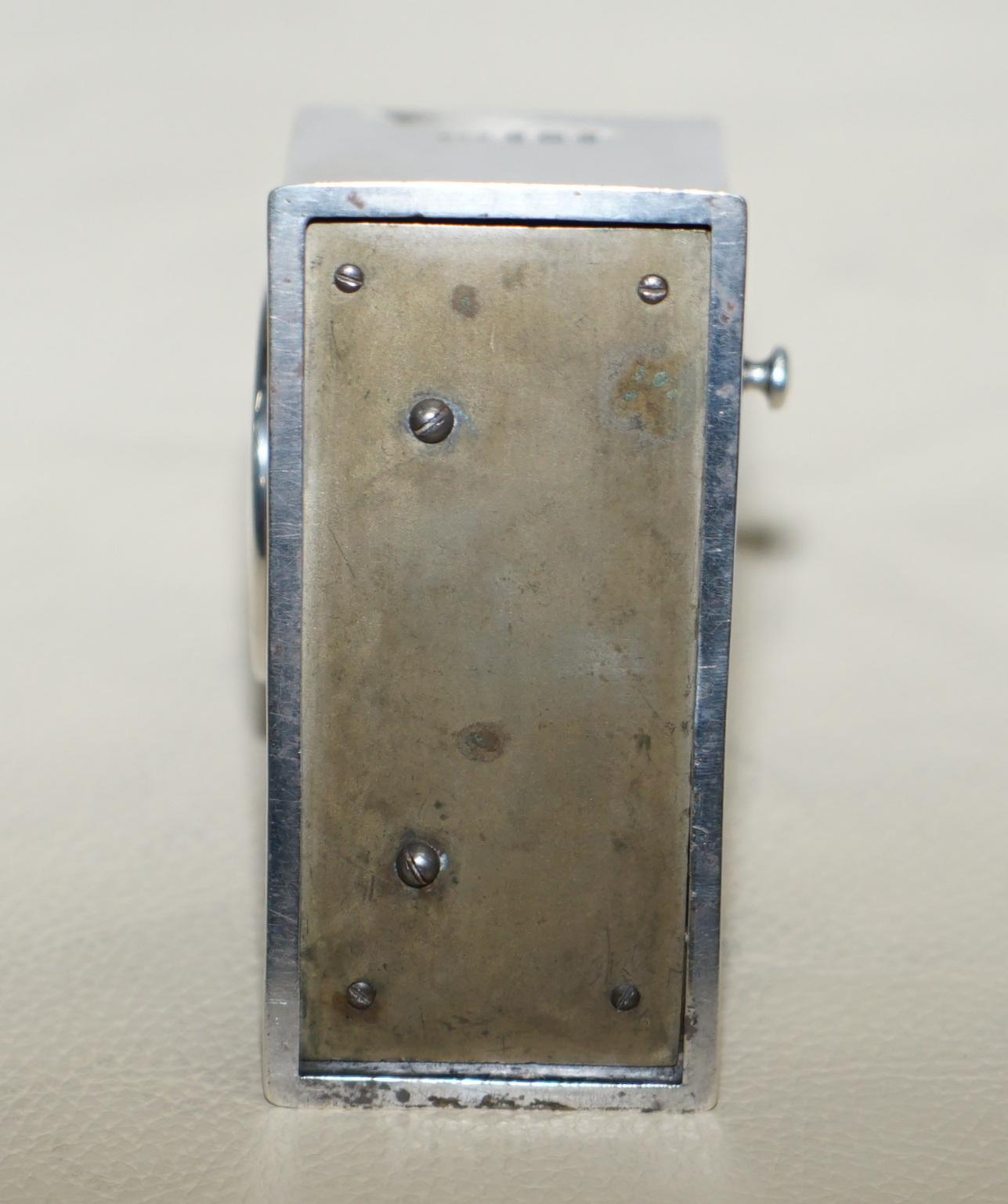 Massives Sterlingsilber Liberty's London 1915 Miniatur- Carrage-Uhr Tudric Feel im Angebot 6