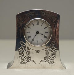 Solid Sterling Silver Liberty's London 1915 Miniature Carrage Clock Tudric Feel