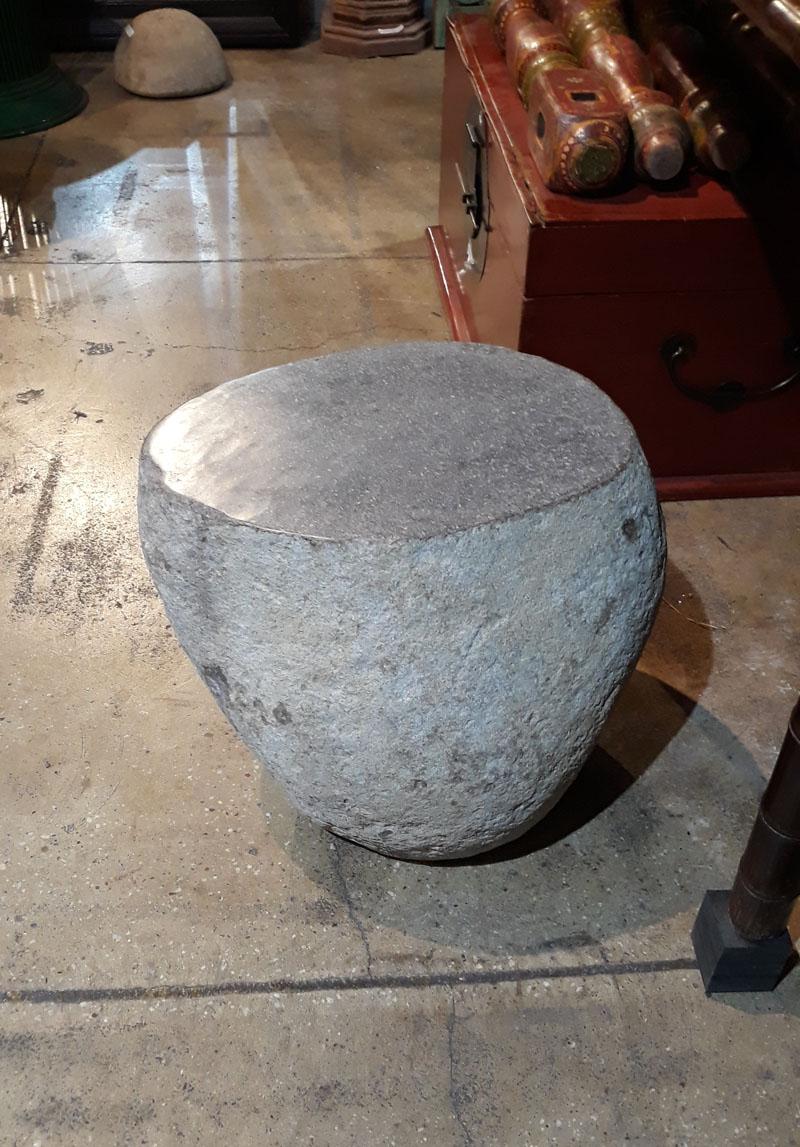 Indonesian Solid Stone End Table or Stool
